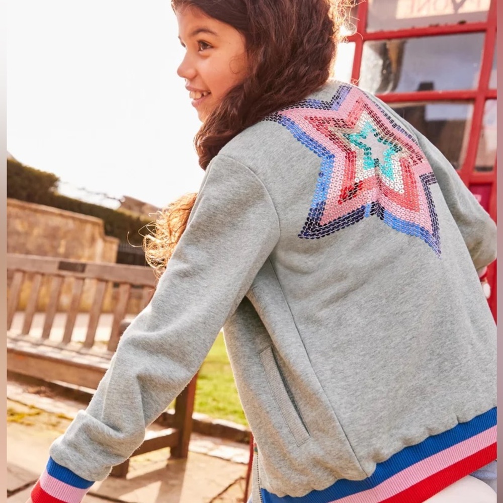 Mini Boden Star Bomber Jacket